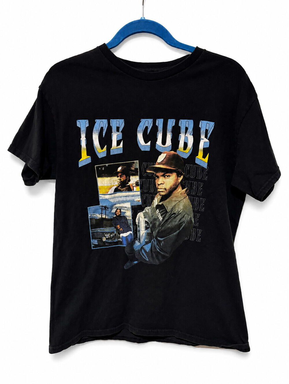 Ice Cube T Shirt Mens Medium Black Rap Hip Hop Lowrider Graphic Tee NWA